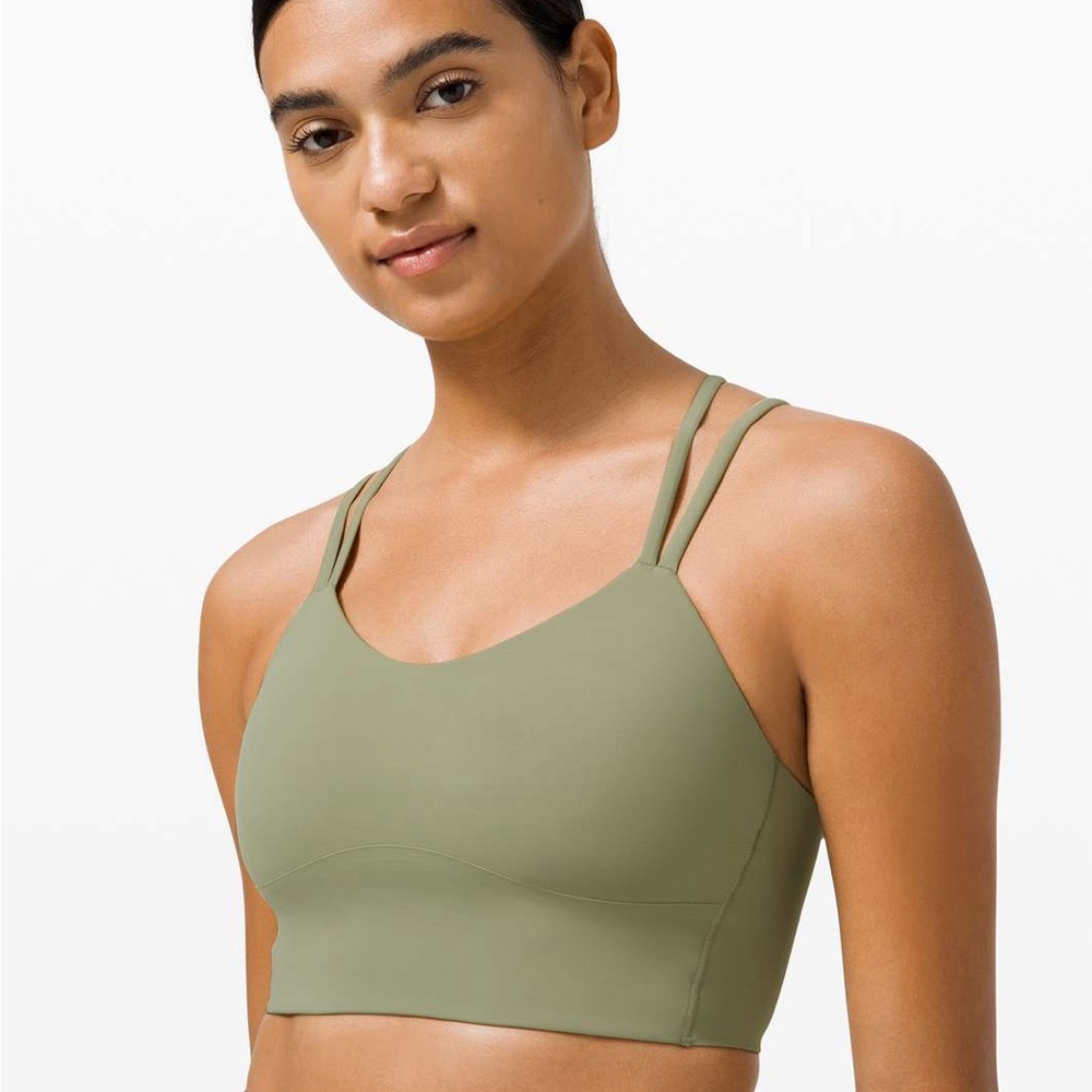 lululemon | like a cloud longline sports bra | size 2 willow green